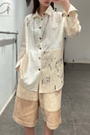 AVIVA JIFEI XUE Ancient Constellation Embroidered Patchwork White Shirt S22-ELSS